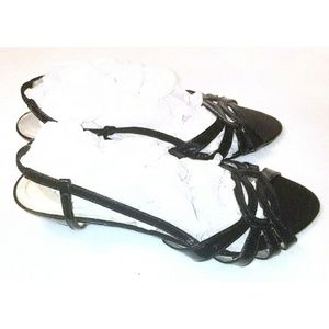 Avenue 10 Wide Patent Leather Strappy Mini Heels